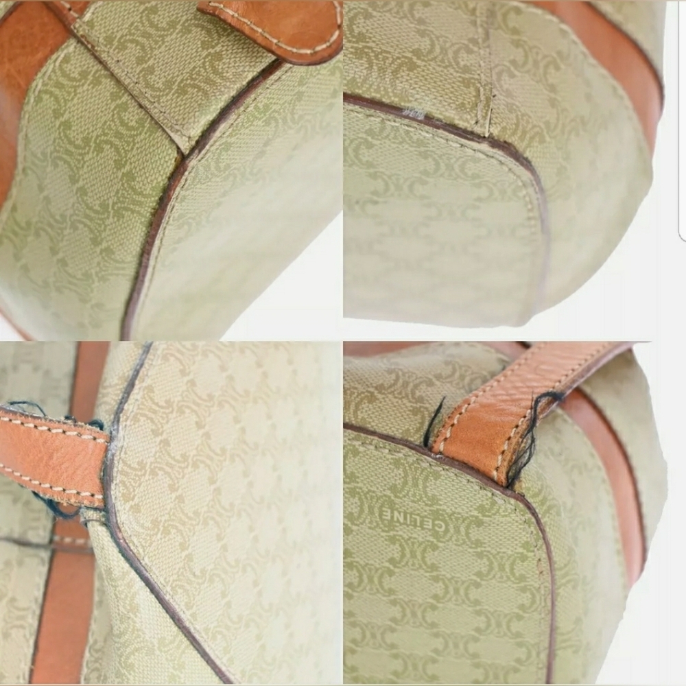 Celine Logo Macadam Pattern Mini Backpack Bag Pv - image 7